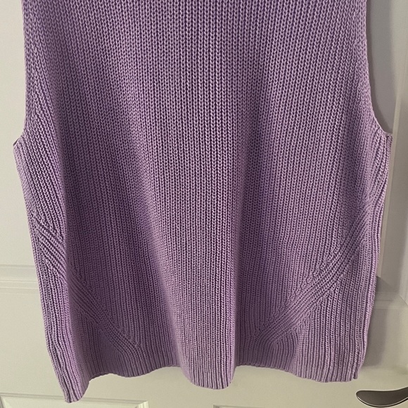LOFT Purple Sleeveless Knit Sweater Sz XL - Picture 3 of 6